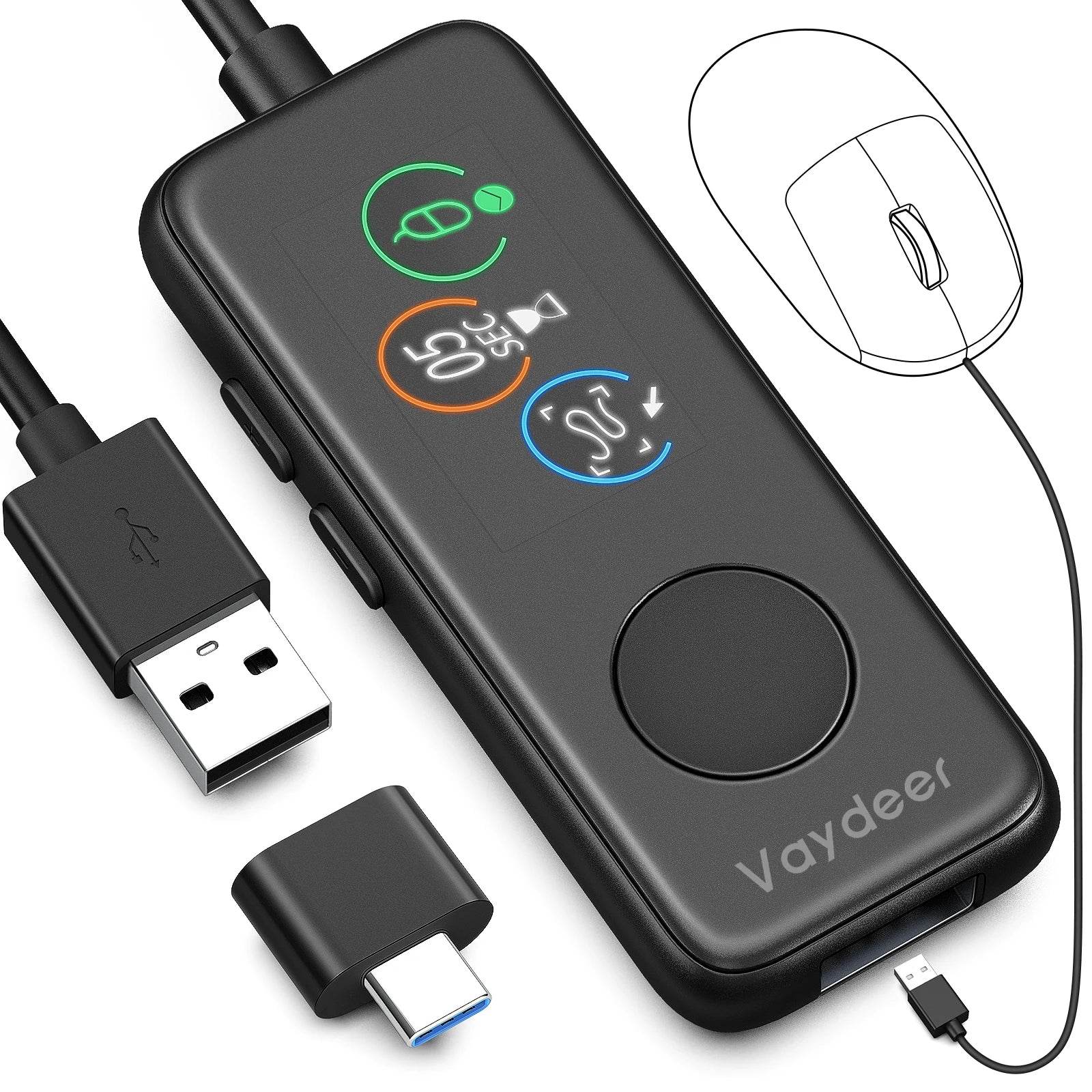 NNEOBA Fully Automatic USB Mouse Jiggler with HD Screen